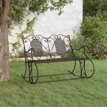 Zweisitzige Garten-Schaukelbank schwarzer Stahl 113 cm von vidaXL, Gartenbänke - Ref: Foro24-318829, Preis: 182,88 €, Rabatt: %