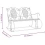 Garden rocking bench, two-seater, black steel, 113 cm by vidaXL, garden benches - Ref: Foro24-318829, Price: 182,88 €, Discou...