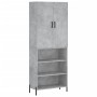 Aparador alto madera contrachapada gris hormigón 69,5x34x180 cm de , Aparadores - Ref: Foro24-3196079, Precio: 127,51 €, Desc...