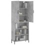 Aparador alto madera contrachapada gris hormigón 69,5x34x180 cm de , Aparadores - Ref: Foro24-3196079, Precio: 127,51 €, Desc...