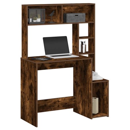 Escritorio de estantes contrachapada roble ahumado 100x45x140cm | Foro24.es | Tu tienda online para hogar, jardín y más Foro24.es