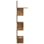 Estante de esquina de pared ingeniería envejecida 32x32x127,5cm