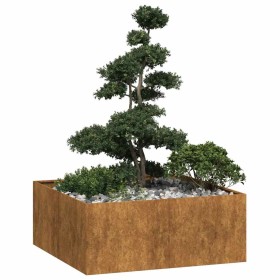 Jardinera oxidada 100x100x40 cm acero corten