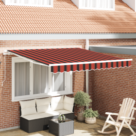 Toldo Retráctil Manual Naranja y Marrón 300x250 cm de , Toldos - Ref: Foro24-3329937, Precio: 273,13 €, Descuento: %
