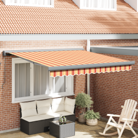 Toldo Retráctil Manual Amarillo y Naranja 300x250 cm de , Toldos - Ref: Foro24-3329975, Precio: 414,64 €, Descuento: %