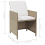 Garden chairs with cushions, 4 units, synthetic beige rattan by vidaXL, Garden chairs - Ref: Foro24-316777, Price: 226,52 €, ...