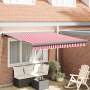 Toldo Retráctil Automático Rayas Rojas y Blancas 300x250 cm de , Toldos - Ref: Foro24-3329994, Precio: 439,87 €, Descuento: %