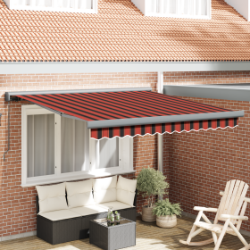 Toldo Manual Retráctil Naranja y Marrón 350x250 cm de , Toldos - Ref: Foro24-3330239, Precio: 509,46 €, Descuento: %