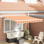 Toldo manual retráctil Amarillo y Naranja 350x250 cm de , Toldos - Ref: Foro24-3330249, Precio: 351,82 €, Descuento: %