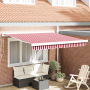 Toldo Manual Retráctil Rayas Rojas y Blancas 350x250 cm de , Toldos - Ref: Foro24-3330279, Precio: 816,69 €, Descuento: %