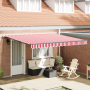 Toldo Retráctil Manual Rayado Rojo y Blanco 400x300 cm de , Toldos - Ref: Foro24-3330547, Precio: 285,02 €, Descuento: %