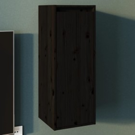 Armario de pared de madera maciza de pino negro 30x30x80 cm