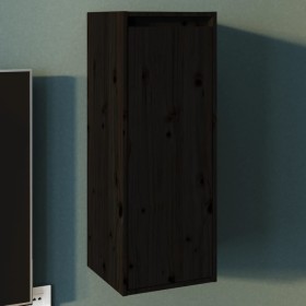 Armario de pared de madera maciza de pino negro 30x30x80 cm de vidaXL, Estantes y estanterías - Ref: Foro24-813503, Precio: 5...