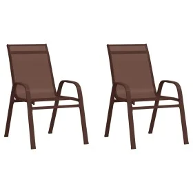 Stapelbare Gartenstühle 2 Stück braun textilene von vidaXL, Gartenstühle - Ref: Foro24-318779, Preis: 96,86 €, Rabatt: %