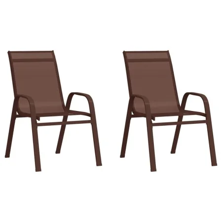 Stapelbare Gartenstühle 2 Stück braun textilene von vidaXL, Gartenstühle - Ref: Foro24-318779, Preis: 96,86 €, Rabatt: %