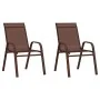 Stackable garden chairs, 2 units, brown textilene by vidaXL, Garden chairs - Ref: Foro24-318779, Price: 96,86 €, Discount: %