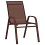 Stackable garden chairs, 2 units, brown textilene by vidaXL, Garden chairs - Ref: Foro24-318779, Price: 96,80 €, Discount: %