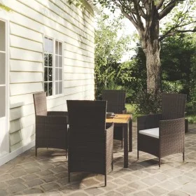 5-piece garden dining set with black PE rattan cushions by vidaXL, Garden sets - Ref: Foro24-3094866, Price: 384,61 €, Discou...
