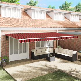 Toldo retráctil manual Naranja y Marrón 600x300 cm