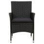 5-piece garden dining set with black PE rattan cushions by vidaXL, Garden sets - Ref: Foro24-3094866, Price: 403,84 €, Discou...