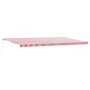 Toldo Retráctil Manual Rayas Rojas y Blancas 600x300 cm
