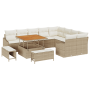 Juego de Sofás de Jardín de 12 Piezas con Cojines Beige Poliratán Acacia de , Sofás de exterior - Ref: Foro24-3362686, Precio...