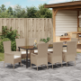 Conjunto de Comedor de Jardín de 9 Piezas con Cojines Beige de