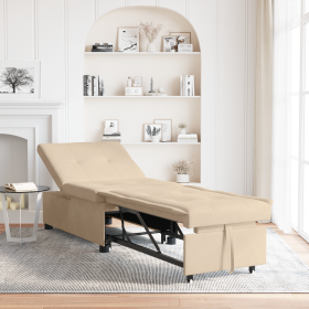 Sofá Cama 3 en 1 Diseño Desplegable Tela Crema de , Sofás - Ref: Foro24-42008611, Precio: 209,08 €, Descuento: %