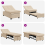 Sofá Cama 3 en 1 Diseño Desplegable Tela Crema de , Sofás - Ref: Foro24-42008611, Precio: 209,08 €, Descuento: %