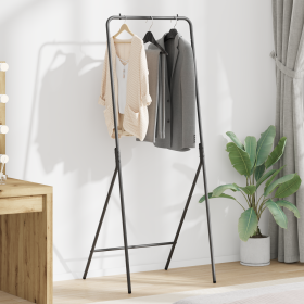 Perchero Negro Metal Estándar Plegable Perchero Rectangular de , Organizadores de vestidores y perchas de barra - Ref: Foro24...