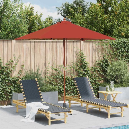 Sombrilla de jardín con palo de madera terracota 150x200 cm de , Sombrillas - Ref: Foro24-44538, Precio: 62,22 €, Descuento: %