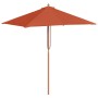 Sombrilla de jardín con palo de madera terracota 150x200 cm de , Sombrillas - Ref: Foro24-44538, Precio: 62,22 €, Descuento: %