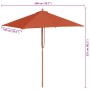 Sombrilla de jardín con palo de madera terracota 150x200 cm de , Sombrillas - Ref: Foro24-44538, Precio: 62,22 €, Descuento: %