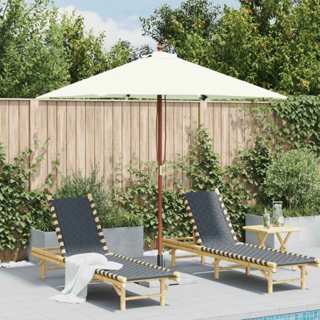 Sombrilla de jardín con palo de madera arena 150x200 cm de , Sombrillas - Ref: Foro24-44533, Precio: 60,79 €, Descuento: %