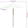 Sombrilla de jardín con palo de madera arena 150x200 cm de , Sombrillas - Ref: Foro24-44533, Precio: 60,79 €, Descuento: %