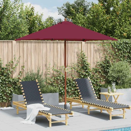 Sombrilla de jardín con palo de madera burdeos 150x200 cm de , Sombrillas - Ref: Foro24-44537, Precio: 53,65 €, Descuento: %