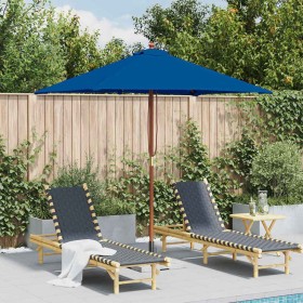 Sombrilla de jardín con palo de madera azul 150x200 cm de , Sombrillas - Ref: Foro24-313885, Precio: 40,09 €, Descuento: %