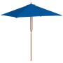 Sombrilla de jardín con palo de madera azul 150x200 cm de , Sombrillas - Ref: Foro24-313885, Precio: 40,09 €, Descuento: %