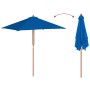 Sombrilla de jardín con palo de madera azul 150x200 cm de , Sombrillas - Ref: Foro24-313885, Precio: 40,09 €, Descuento: %