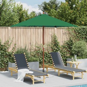 Sombrilla de jardín con palo de madera verde 150x200 cm de , Sombrillas - Ref: Foro24-44534, Precio: 42,74 €, Descuento: %