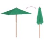 Sombrilla de jardín con palo de madera verde 150x200 cm de , Sombrillas - Ref: Foro24-44534, Precio: 42,74 €, Descuento: %