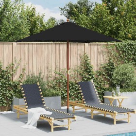Sombrilla de jardín con palo de madera negro 150x200 cm de , Sombrillas - Ref: Foro24-313884, Precio: 42,59 €, Descuento: %