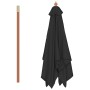 Sombrilla de jardín con palo de madera negro 150x200 cm de , Sombrillas - Ref: Foro24-313884, Precio: 42,59 €, Descuento: %