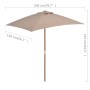 Sombrilla de jardín con palo de madera taupe 150x200 cm | Foro24.es | Tu tienda online para hogar, jardín y más Foro24.es