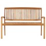 Banco de jardín 2 plazas madera maciza de teca 128,5 cm