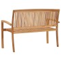 Banco de jardín 2 plazas madera maciza de teca 128,5 cm
