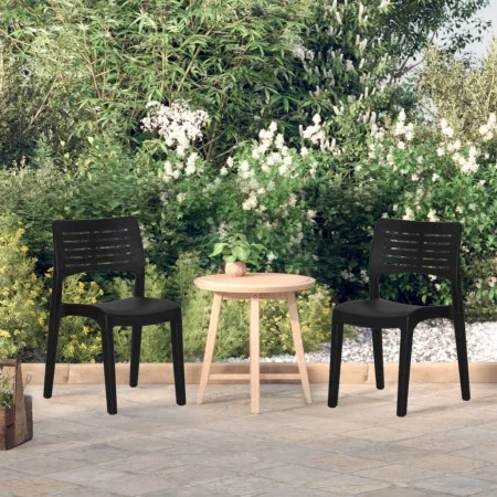 Gartenstühle 2 Einheiten anthrazitgraues Polypropylen von vidaXL, Gartenstühle - Ref: Foro24-317728, Preis: 83,49 €, Rabatt: %