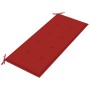 Banco de jardín apilable con cojín madera maciza teca 128,5 cm de , Bancos de jardín - Ref: Foro24-3063285, Precio: 174,08 €