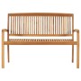 Banco de jardín apilable y cojín madera maciza de teca 128,5 cm de , Bancos de jardín - Ref: Foro24-3063290, Precio: 180,97 €...