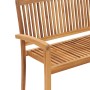 Banco de jardín apilable y cojín madera maciza de teca 128,5 cm de , Bancos de jardín - Ref: Foro24-3063290, Precio: 180,97 €...